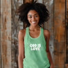 God is Love Womens Flowy Racerback Tank Top