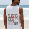 Isaiah 54:17 No Weapon Formed Against Me Relaxed Fit Tank Top | Christian Tank | Faith Apparel | Inspirational Tank | Scripture Tank