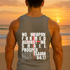Isaiah 54:17 No Weapon Formed Against Me Relaxed Fit Tank Top | Christian Tank | Faith Apparel | Inspirational Tank | Scripture Tank