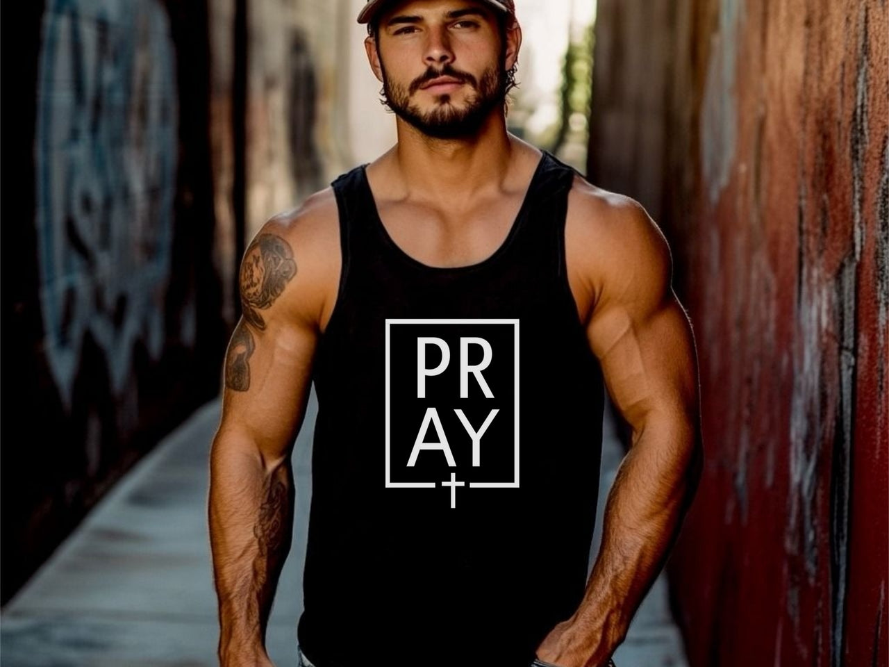 Pray + Cross Unisex True-to-Size Tank Top