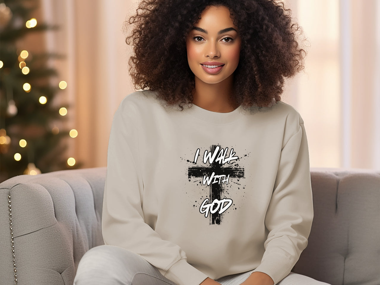 I Walk With God Unisex Crewneck Sweatshirt 	| Christian Sweatshirt | Faith Apparel | Religious Gift | Scripture Sweatshirt | Jesus Clothing