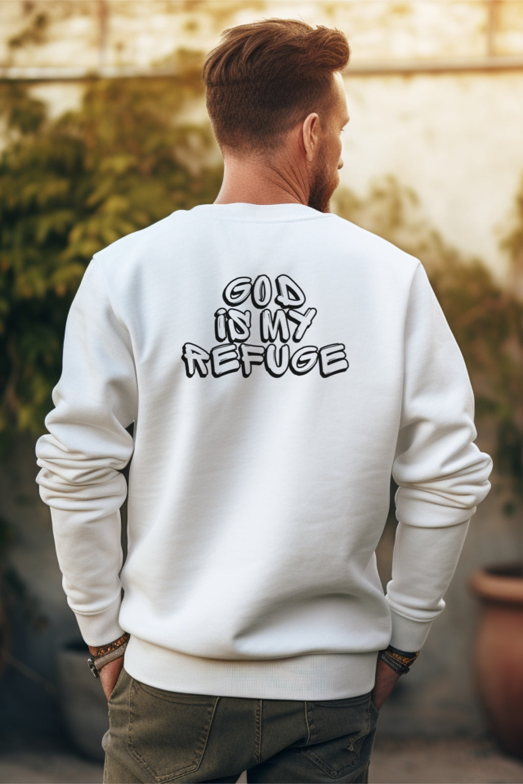 God Is My Refuge Unisex Crewneck Sweatshirt