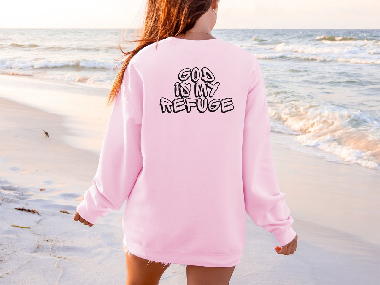 God Is My Refuge Unisex Christian Crewneck Sweatshirt