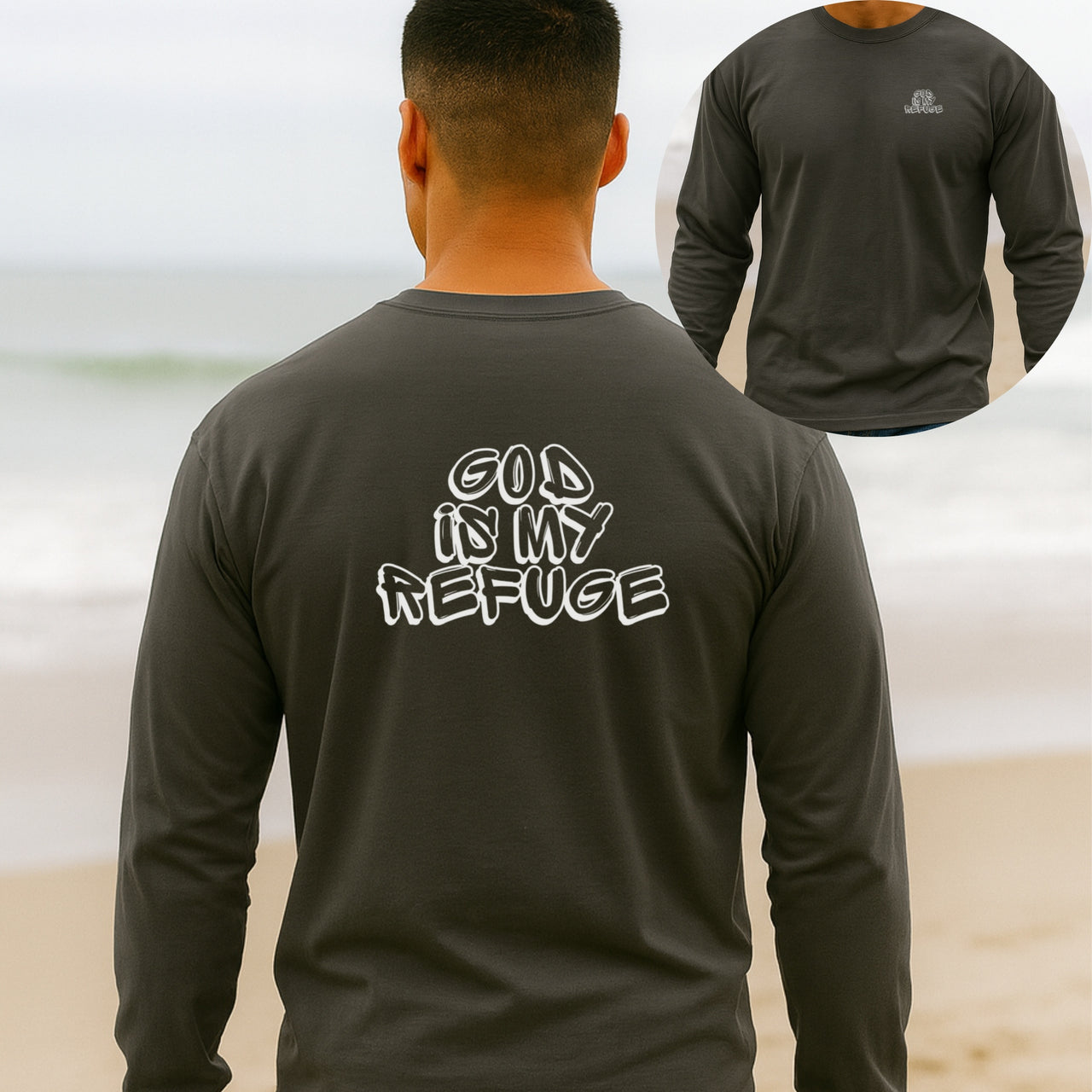 God is My Refuge Unisex Relaxed Fit Long Sleeve T-Shirt