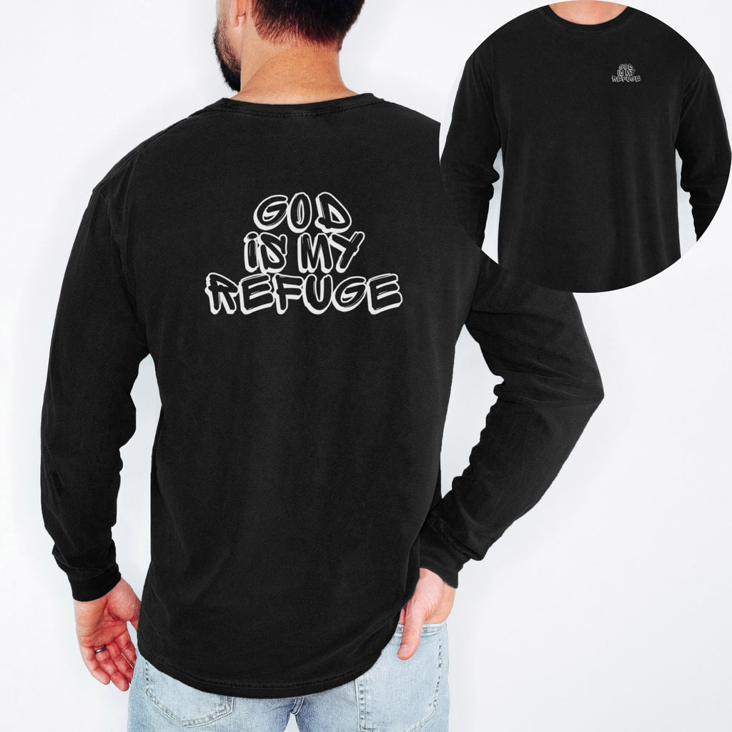 God is My Refuge Unisex Relaxed Fit Long Sleeve T-Shirt