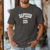 Man wearing a Baptized 2026 T-Shirt in a relaxed fit, celebrating his baptism year.