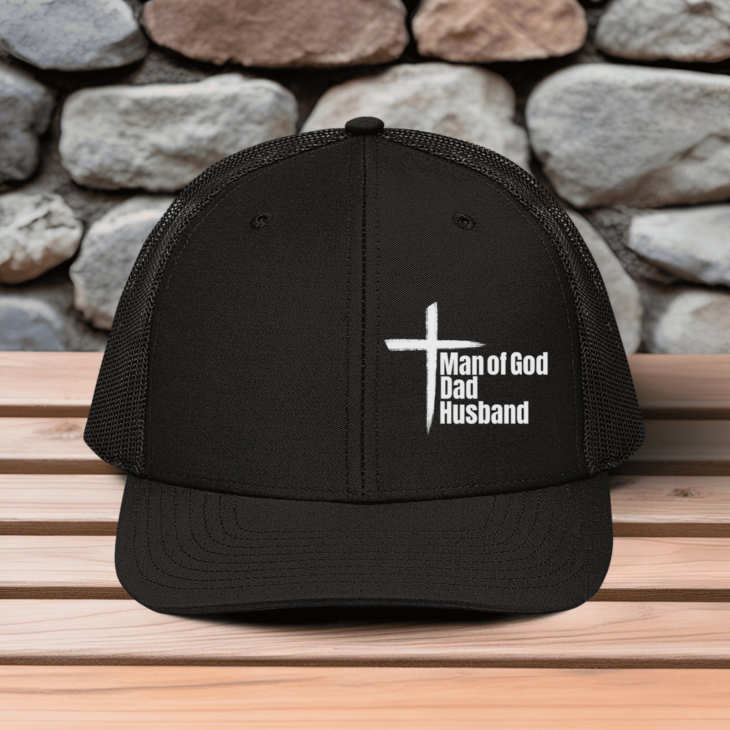 Man Of God, Dad, Husband Embroidered Snapback Hat