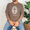 Cross Fingerprint Identity Unisex T-shirt featuring a bold fingerprint cross graphic on an  espresso t-shirt.