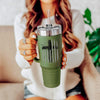40oz Insulated Travel Mug — Flag with Cross Design