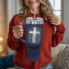 40oz Insulated Travel Mug — Flag with Cross Design