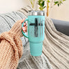 40oz Insulated Travel Mug — Flag with Cross Design