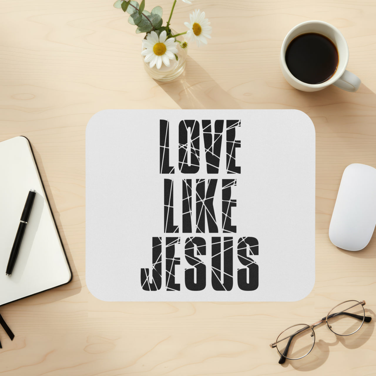 Love Like Jesus Mouse Pad – Christian Desk Accessory, Motivational Office Décor, Faith-Based Gift