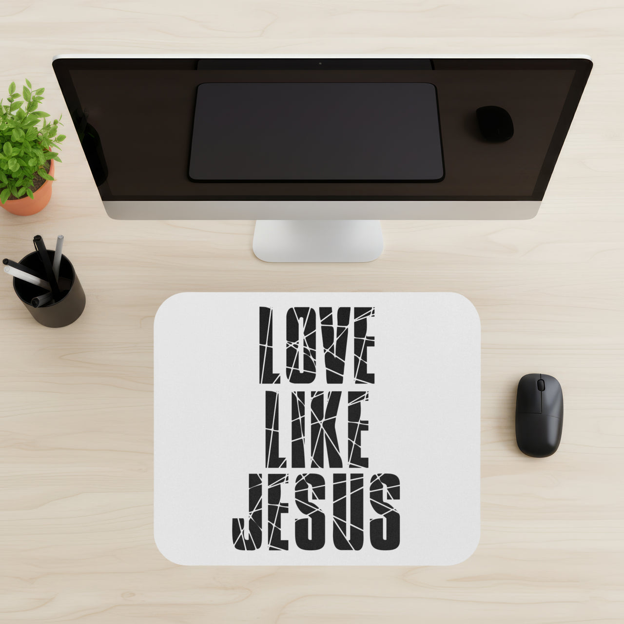 Love Like Jesus Mouse Pad – Christian Desk Accessory, Motivational Office Décor, Faith-Based Gift