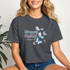 Strength And Dignity Proverbs 31 25 Butterfly Crop Tee featuring a butterfly graphic on a coal women’s crop tee.