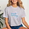 Strength And Dignity Proverbs 31 25 Butterfly Crop Tee featuring butterflies on an orchid women's crop tee.