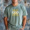 Trust God With Tomorrow T-Shirt worn by a model, showcasing its encouraging design and comfortable style.