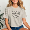 Woman Of Faith Heart Cross Crop Tee featuring a heart and cross design, perfect for expressing faith in style.
