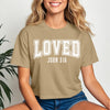 Loved John 3 16 Crop Tee featuring a trendy design in a soft fabric, perfect for casual wear.