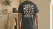I Fight Demons Armor Of God Ephesians 6-11 Comfort Colors T Shirt displayed on a model's back in a stylish setting.