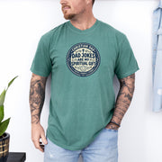 Christian Dad Jokes T Shirt worn by a man, showcasing humor and faith in a stylish light green tee.