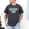 Man wearing a Blessed Dad Cross T Shirt featuring a bold design, celebrating faith and fatherhood.