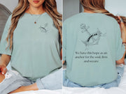Hebrews 6:19 anchor scripture shirt featuring anchor illustration and scripture text, unisex design in soft fabric.