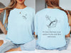 Hebrews 6:19 anchor scripture shirt with anchor design and inspirational Bible verse, unisex, light blue color.