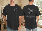 Hebrews 6:19 anchor scripture shirt featuring anchor design and scripture text on unisex black T-shirt.