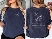 Hebrews 6:19 anchor scripture shirt featuring anchor illustration and motivational Bible verse text