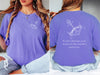 Hebrews 6:19 anchor scripture shirt featuring anchor design and scripture text on a purple unisex T-shirt.