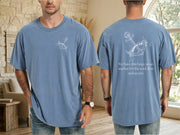 Hebrews 6:19 anchor scripture shirt featuring navy anchor illustration and inspirational text on a blue unisex tee.