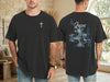 Jesus living water t shirt featuring a cross design and inspirational scripture on the back.