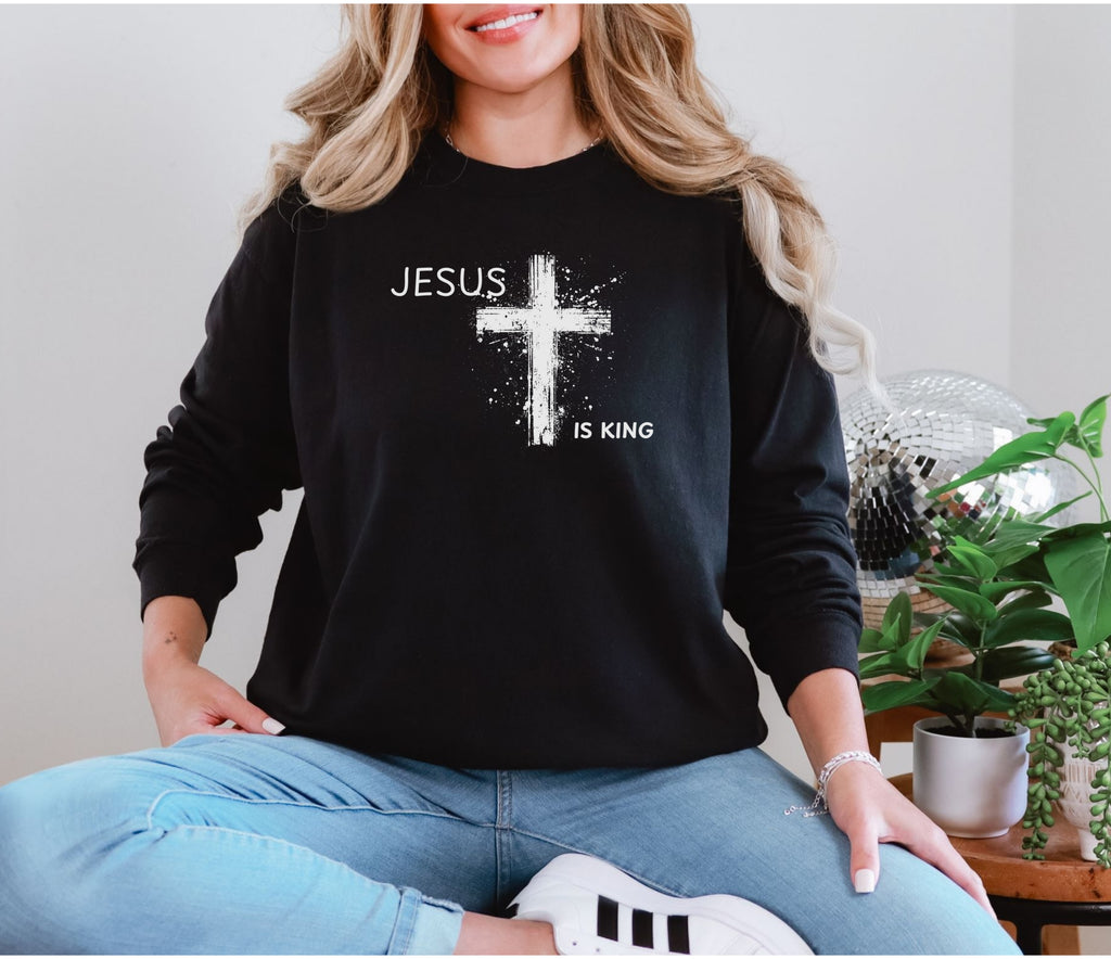 Jesus is King  Long Sleeve Comfort Colors T-Shirt