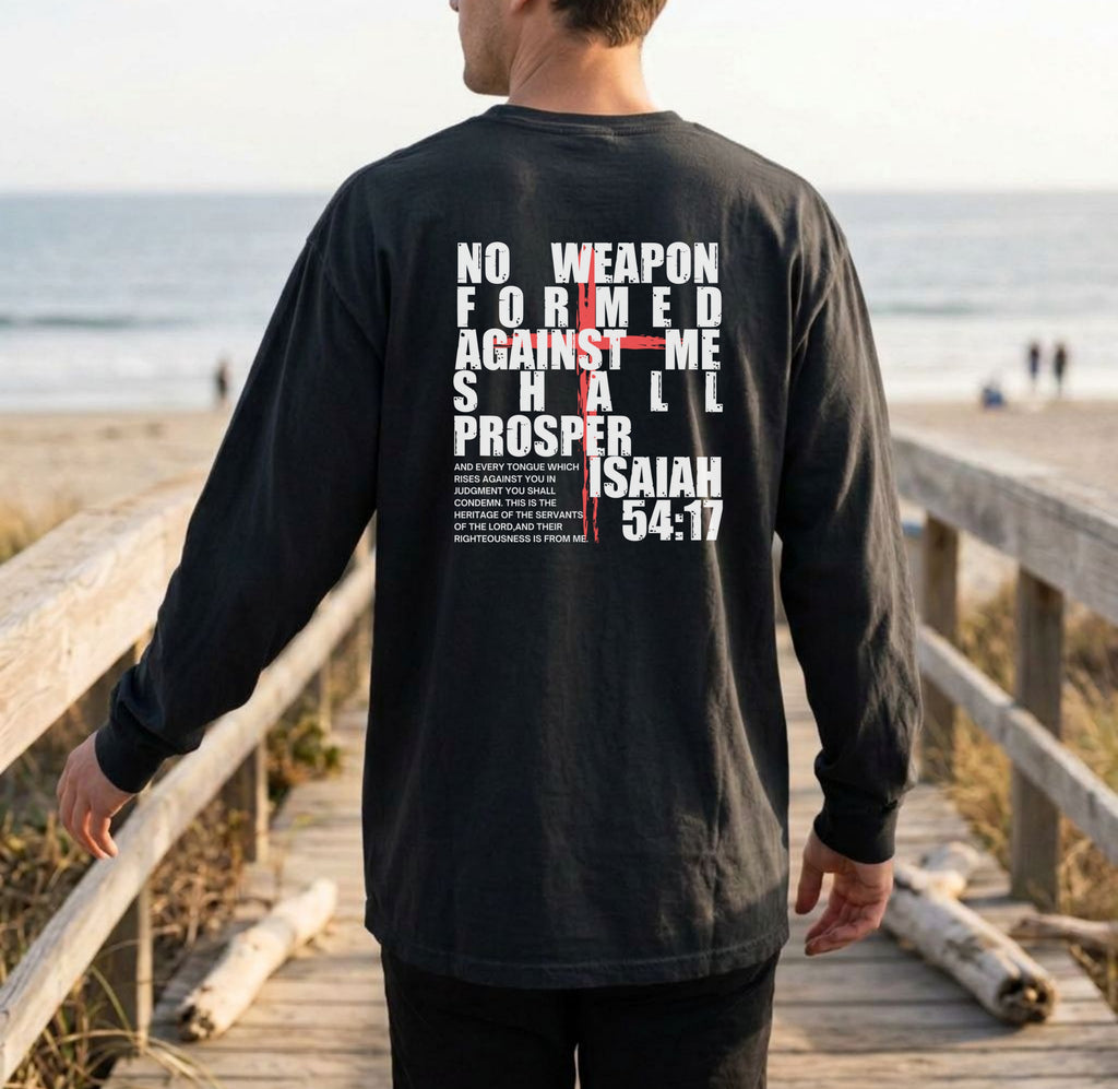 Isaiah 54:17 Long Sleeve Comfort Colors T-Shirt