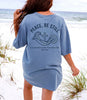 Peace Be Still T Shirt designed with waves and cross, showcasing faith on the beach with a calming design.