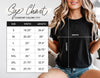 Size chart for Comfort Colors 1717 t shirts, including dimensions for S, M, L, XL, XXL, 3XL, and 4XL.
