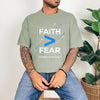 Faith > Fear T shirt design featuring bold letters, representing faith over fear t shirt in soft cotton.