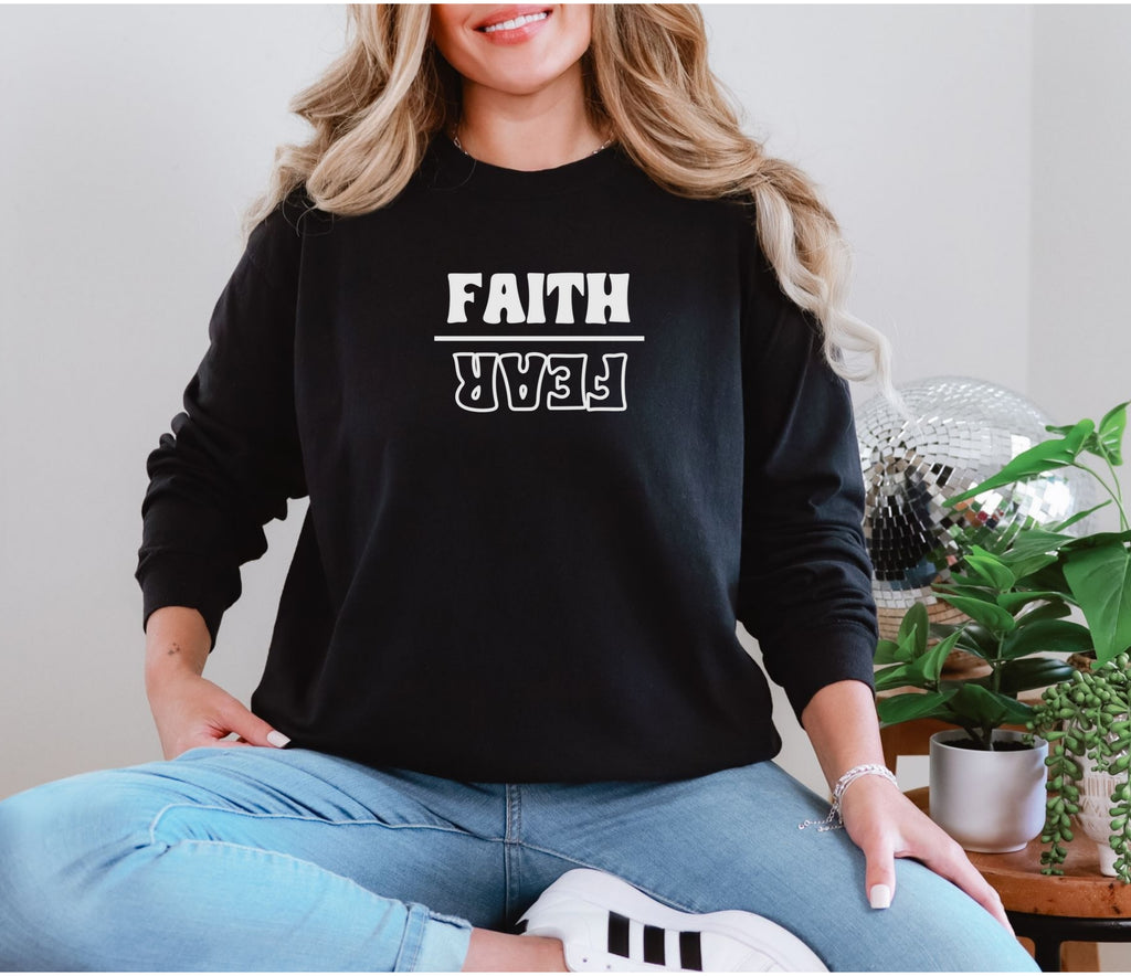 Faith Over Fear Long Sleeve Comfort Colors T-Shirt
