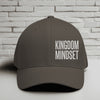 Flexfit Kingdom Mindset hat in dark grey with white embroidery, perfect for casual wear and faith-based activities.