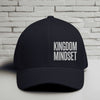 Flexfit Kingdom Mindset hat in dark navy with white embroidery on a structured cap, ideal for casual wear.