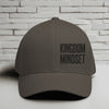 Flexfit Kingdom Mindset Embroidered Hat in olive color, featuring 'Kingdom Mindset' for a bold look. Perfect embroidered faith hat.
