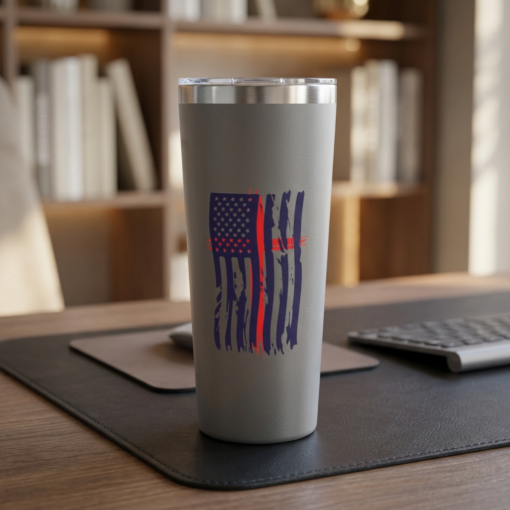 Flag With Cross 22oz Copper Vacuum Insulated Tumbler