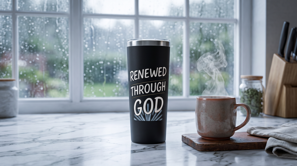 Renewed Through God 22oz Stainless Steel Copper Vacuum Insulated Tumbler