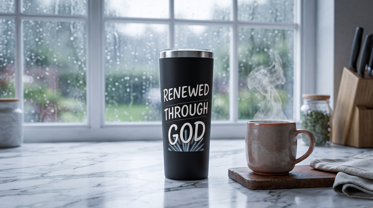 Renewed Through God 22oz Stainless Steel Copper Vacuum Insulated Tumbler