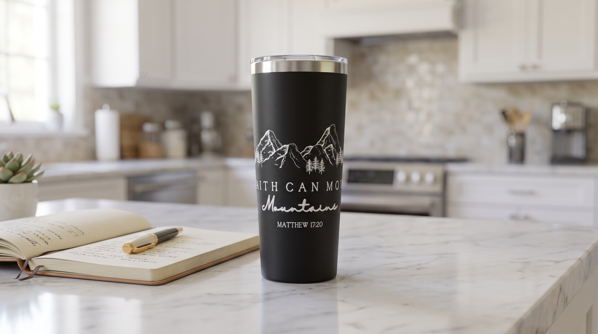Faith Can Move Mountains 22oz Copper Vacuum Insulated Tumbler