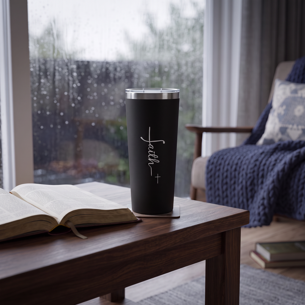 Faith With Cross 22oz Copper Vacuum Insulated Tumbler