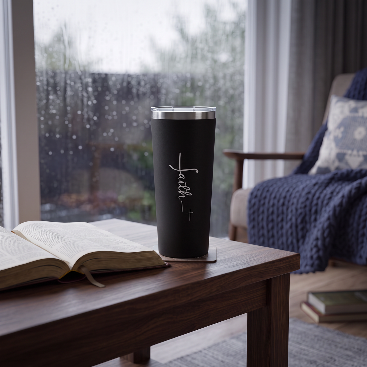 Faith With Cross 22oz Copper Vacuum Insulated Tumbler