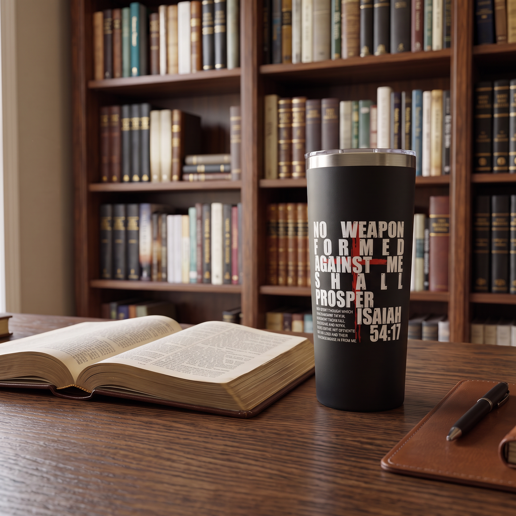 Isaiah 54:17 22oz Stainless Steel Copper Vacuum Insulated Tumbler