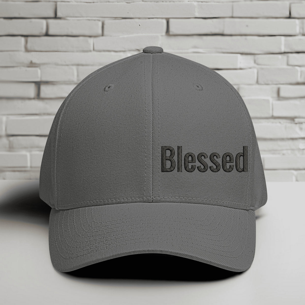 Blessed Embroidered Flexfit Hat - Black Embroidery