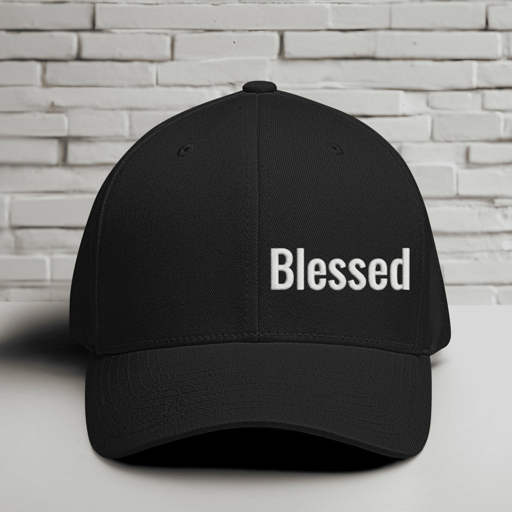 Blessed Embroidered Flexfit Hat - White Embroidery